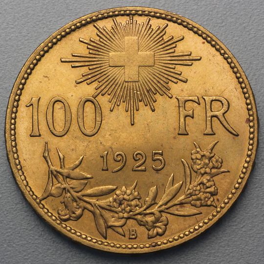 100 Vreneli Goldmünze 1925